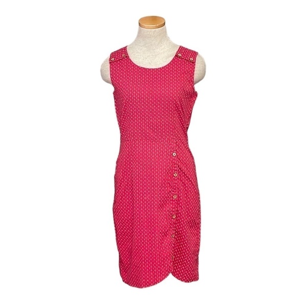 Mata Traders Dress Sleeveless Red White Dots Buttons Size XS - Picture 1 of 16